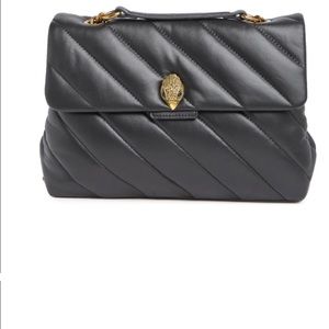 Kurt Geiger London Large Black Soft Leather Quilted Convertible Bag